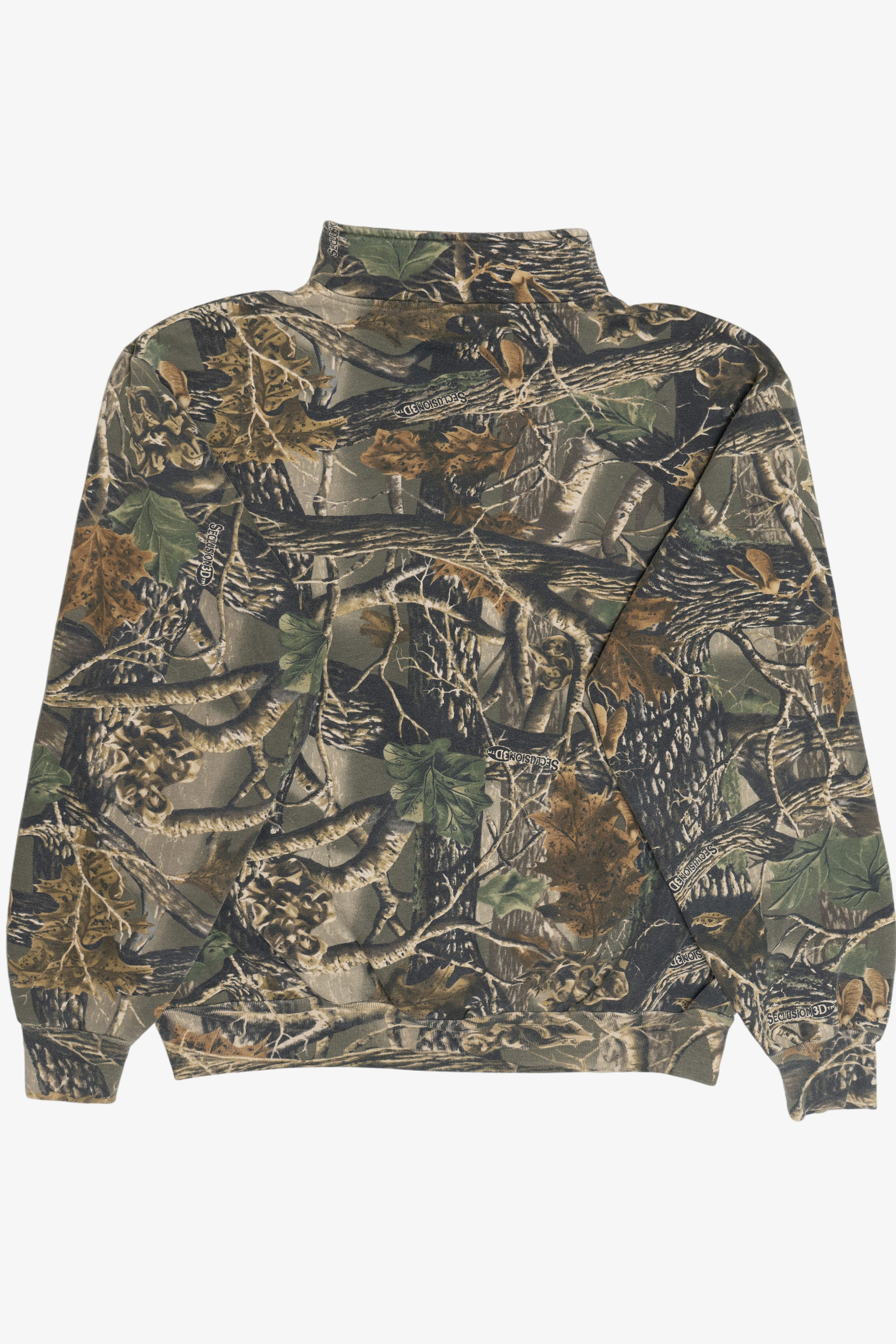Vintage Camo Quarter Zip Kangaroo Pocket Cabela's Sweatshirt (2000s)