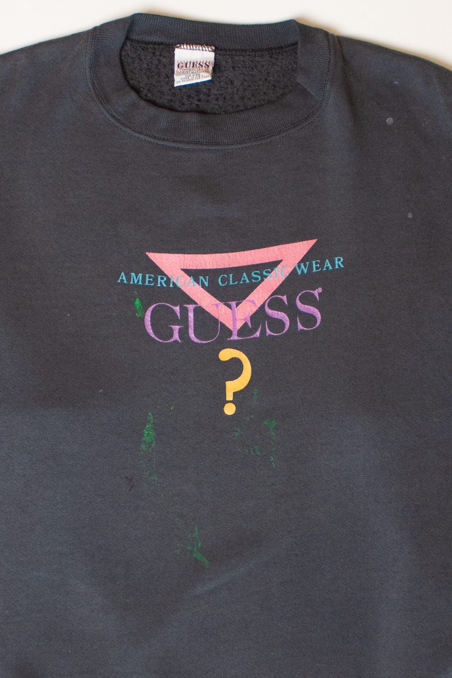 Vintage Paint Stained Guess Sweatshirt (1990s)