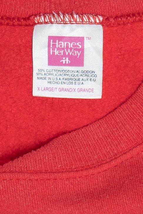 Vintage Quilted Heart Cutout DIY Craft Sweatshirt (1990s)