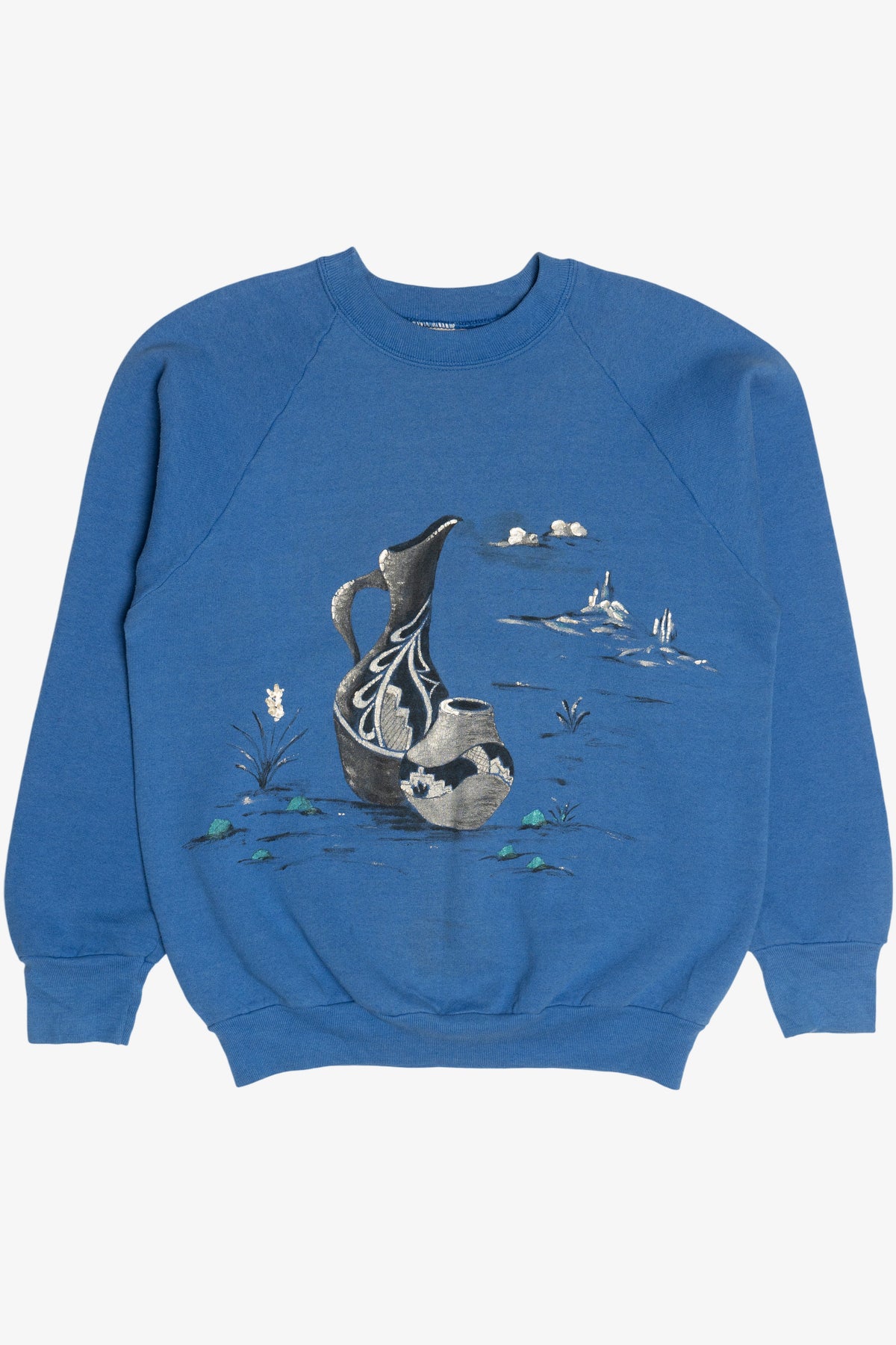 Vintage Hand Painted Pottery Scene Sweatshirt (1990s)