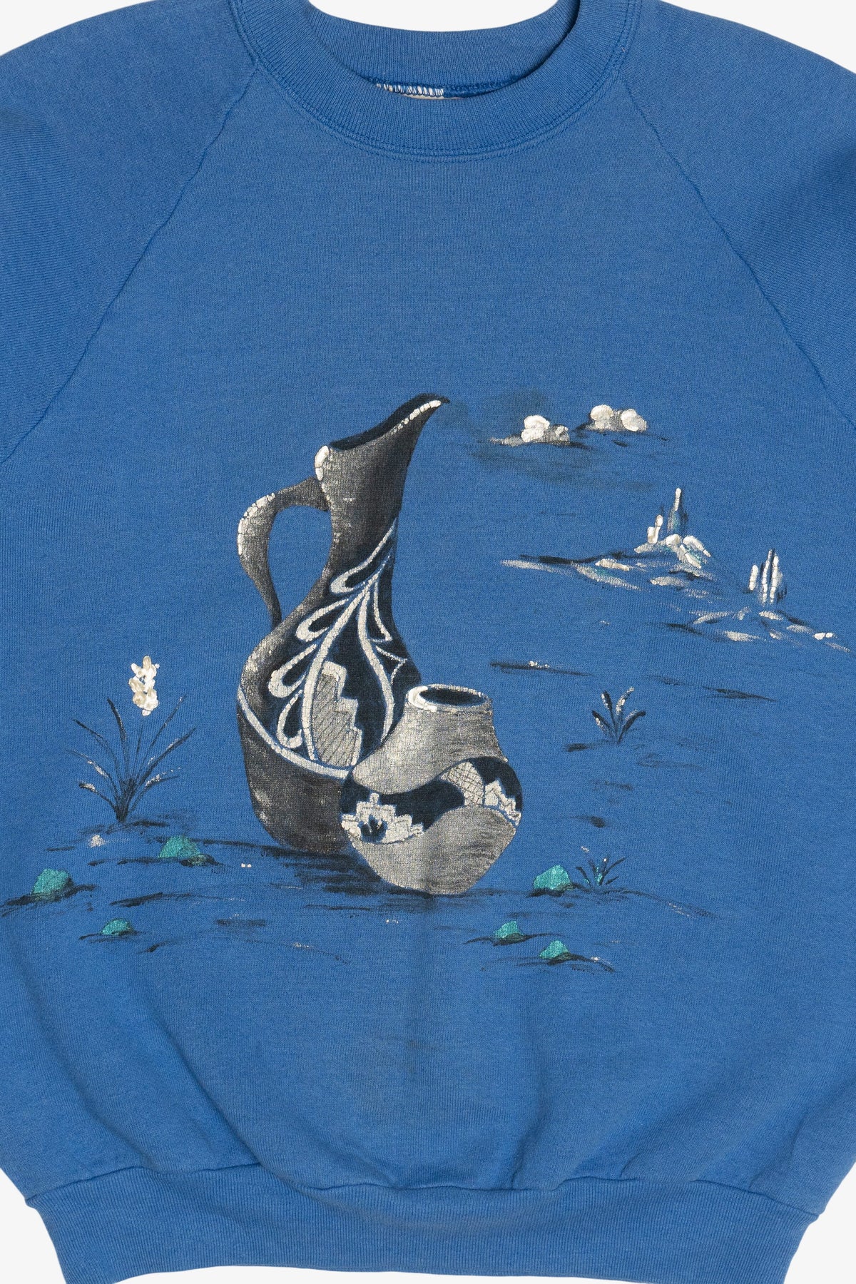 Vintage Hand Painted Pottery Scene Sweatshirt (1990s)