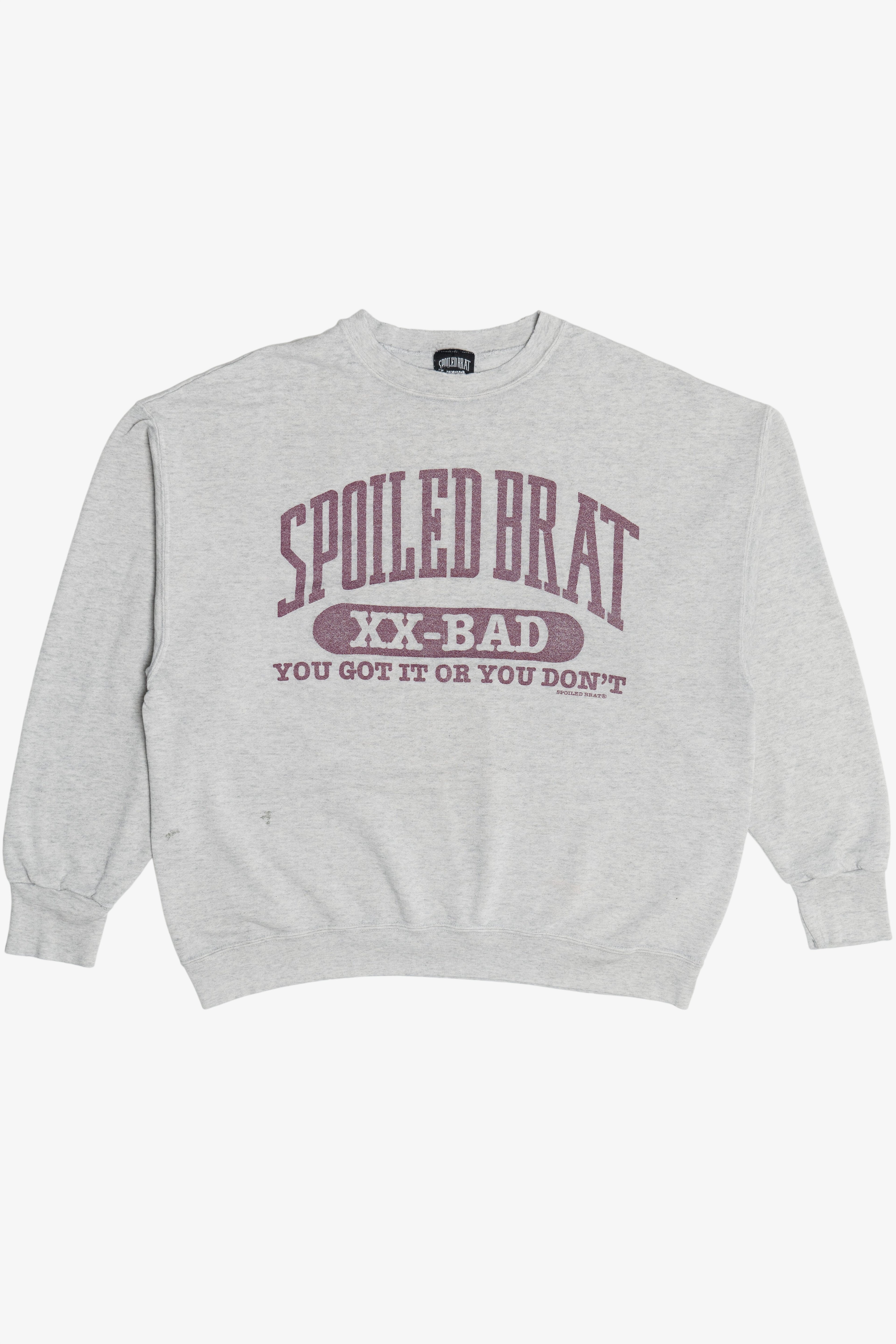 Vintage Distressed "Spoiled Brat" "XX-Bad" Lightweight Sweatshirt (1990s)