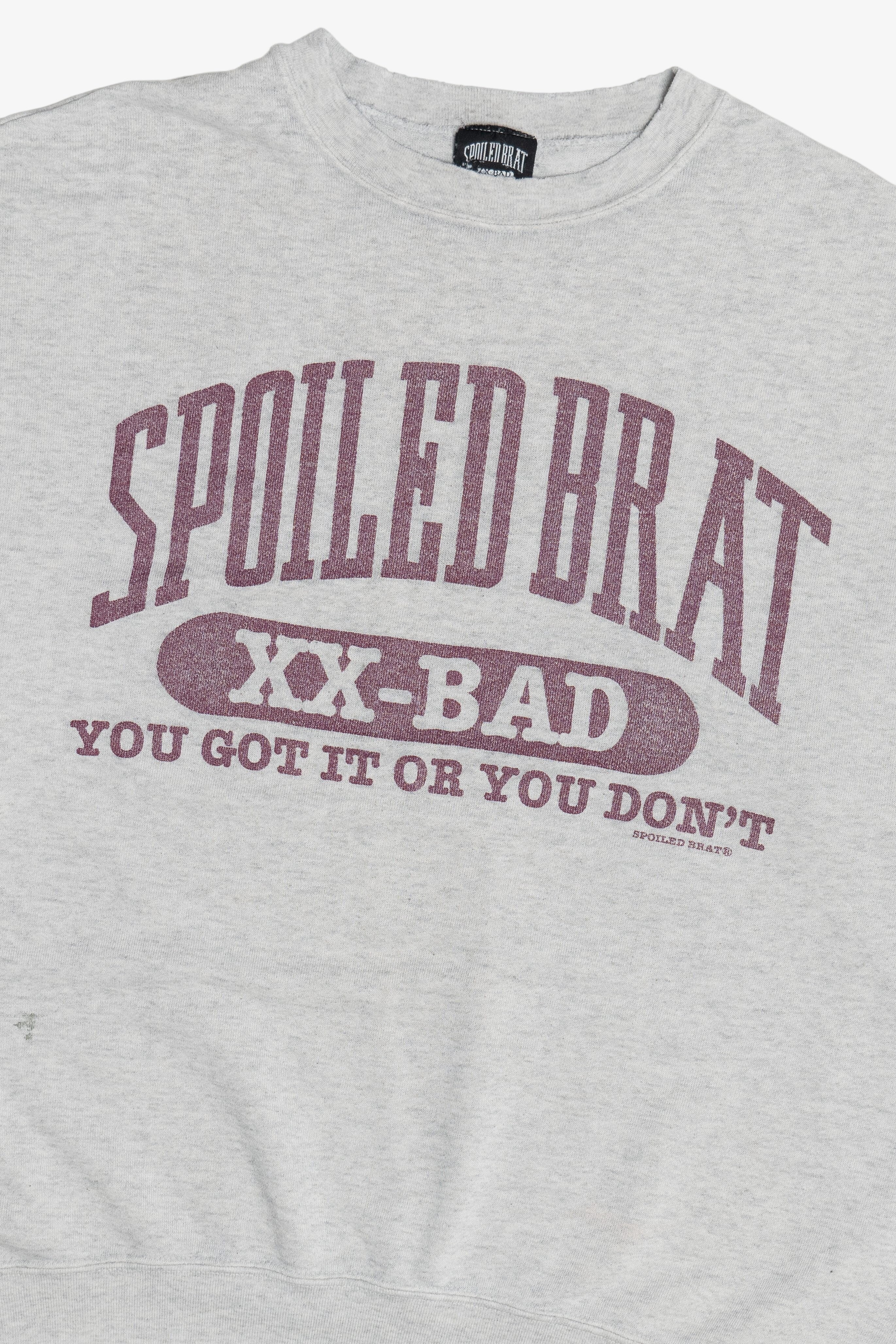 Vintage Distressed "Spoiled Brat" "XX-Bad" Lightweight Sweatshirt (1990s)