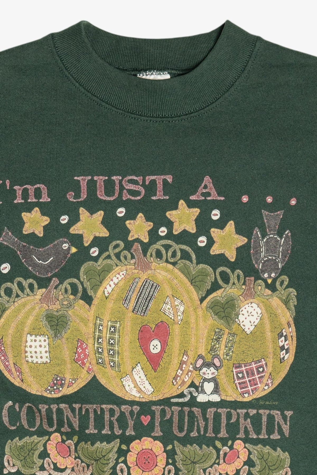 Vintage "I'm Just A Country Pumpkin" Fall Harvest Sweatshirt (1990s)