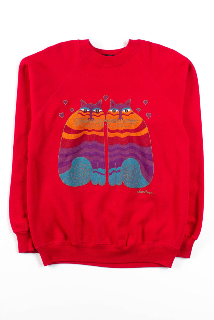 Vintage Laurel Burch Cats Sweatshirt