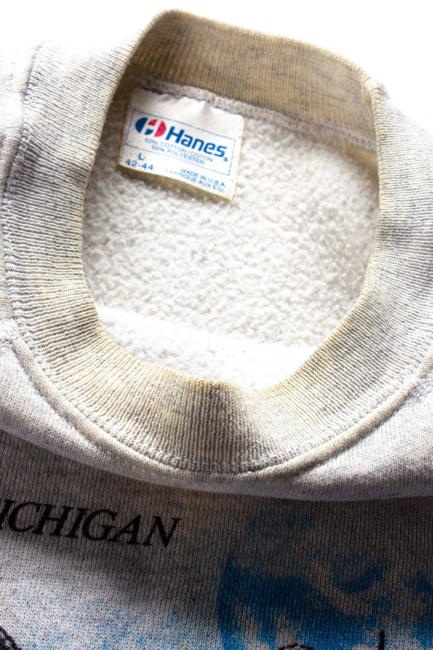 Vintage Michigan Wilderness Allover Graphic Sweatshirt