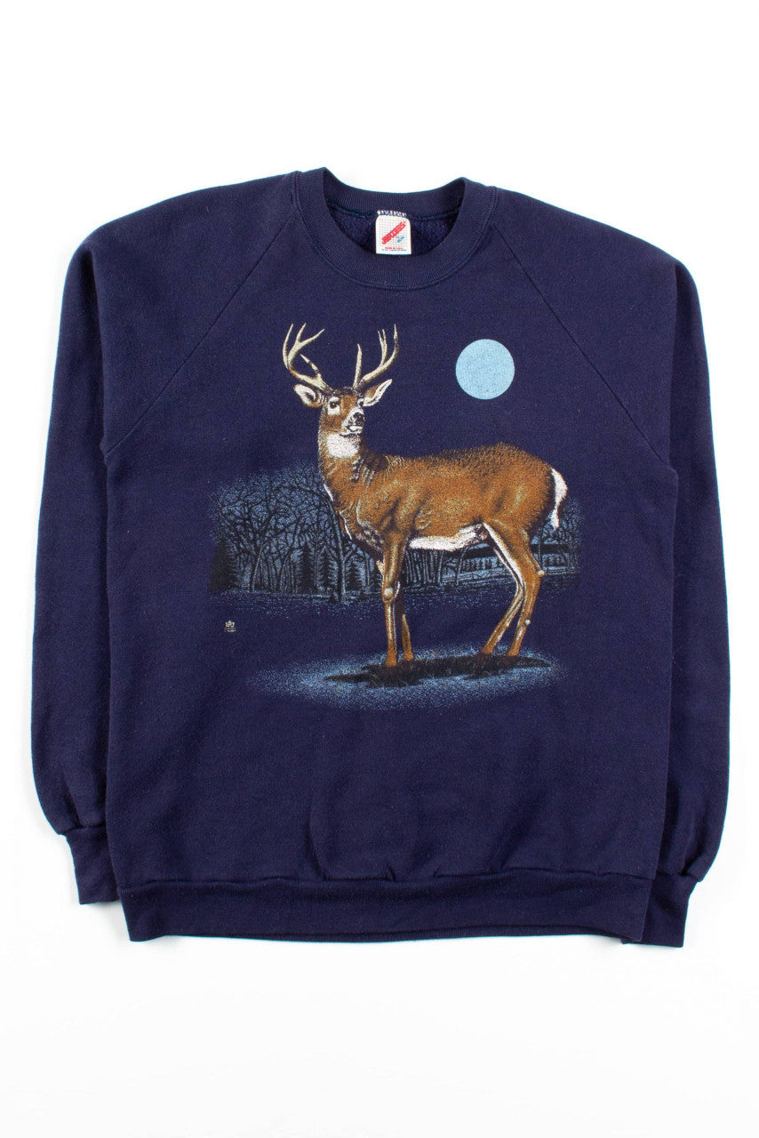 Vintage Night Deer Sweatshirt