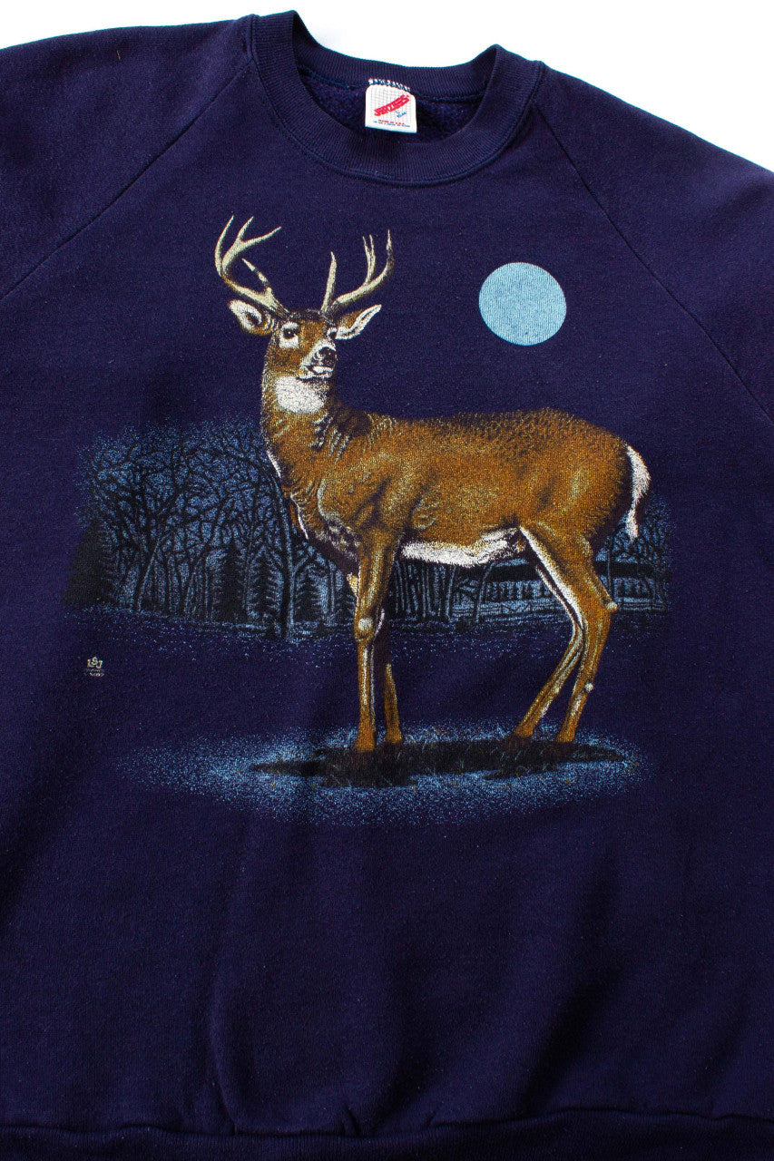 Vintage Night Deer Sweatshirt