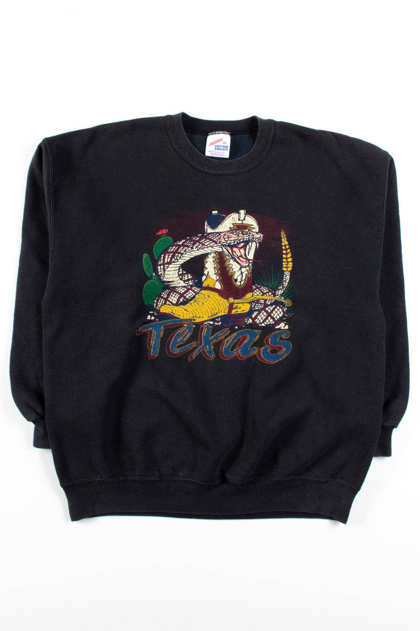 Black Texas Rattlesnake Vintage Sweatshirt
