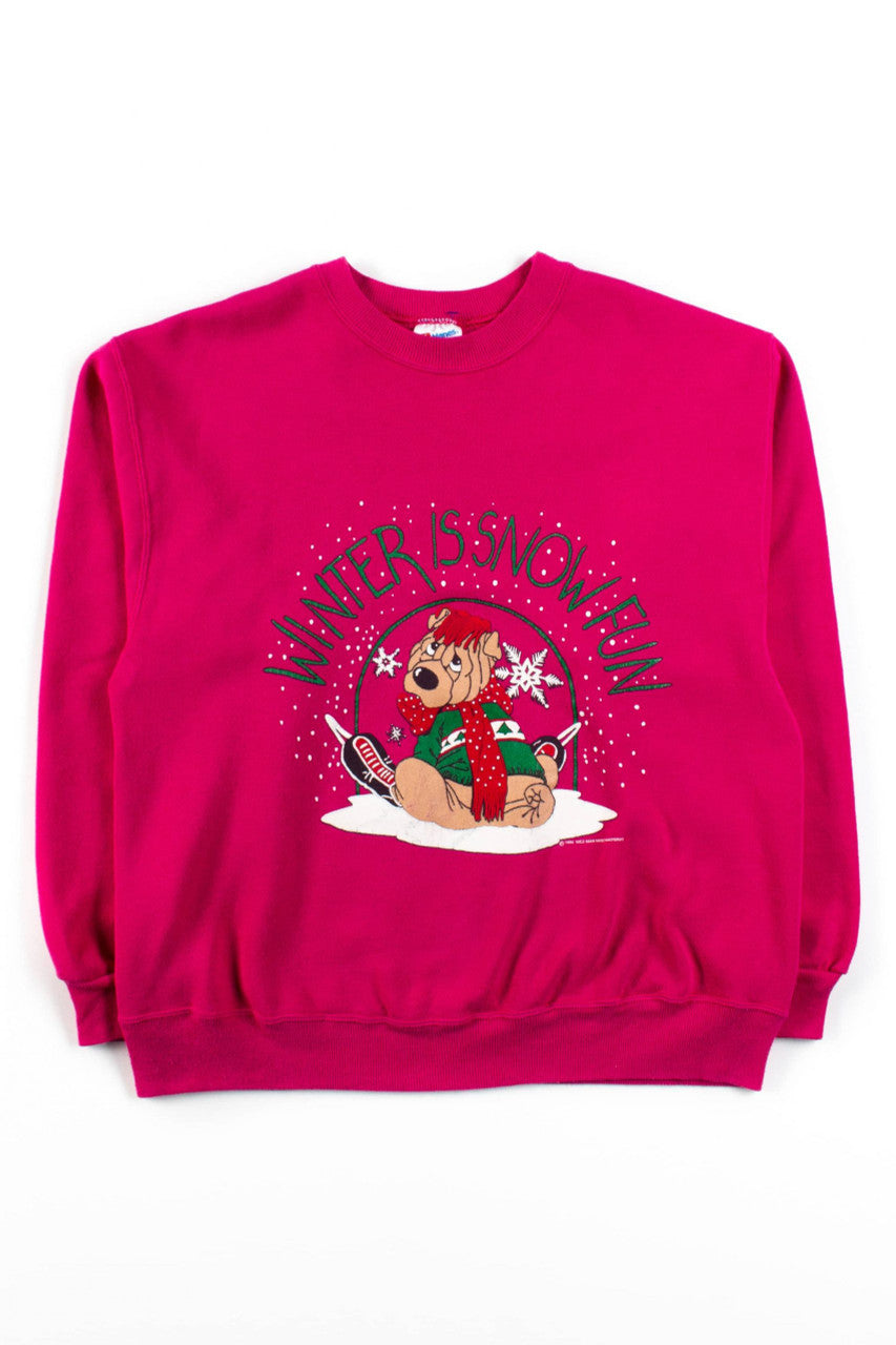 Winter Is Snow Fun Vintage Sweatshirt