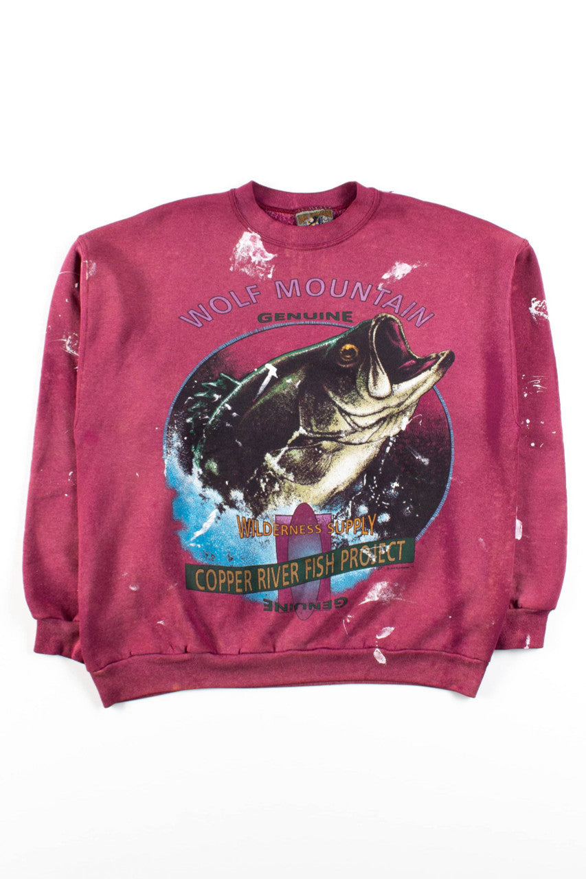 Paint Stained Vintage Wolf Mountain Sweatshirt