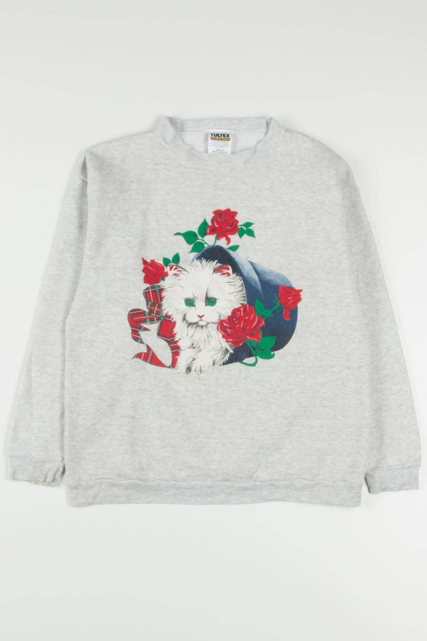 Kitten in The Roses Sweatshirt