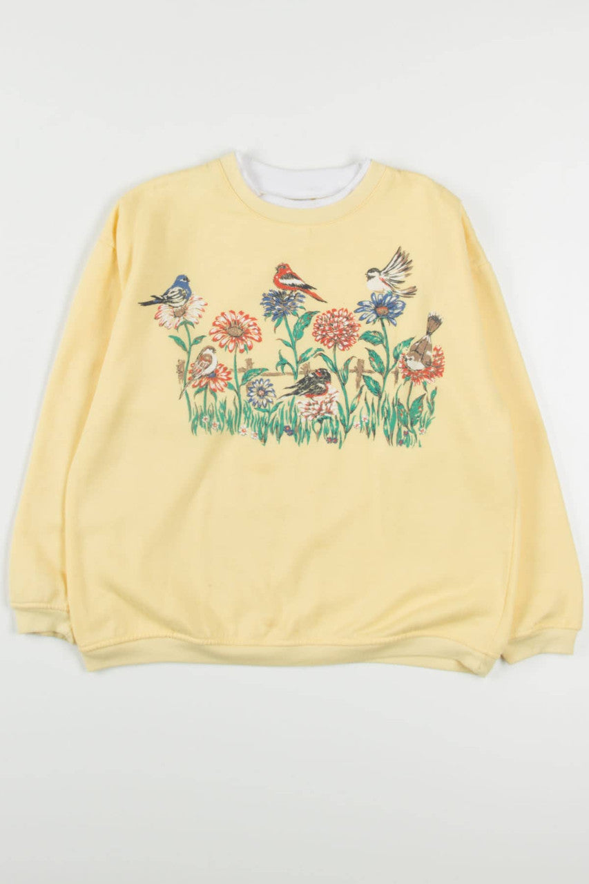 Birds on Flowers Sweatshirt