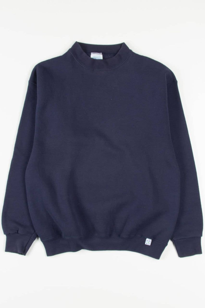 Navy High Neck Discus Athletic Sweatshirt