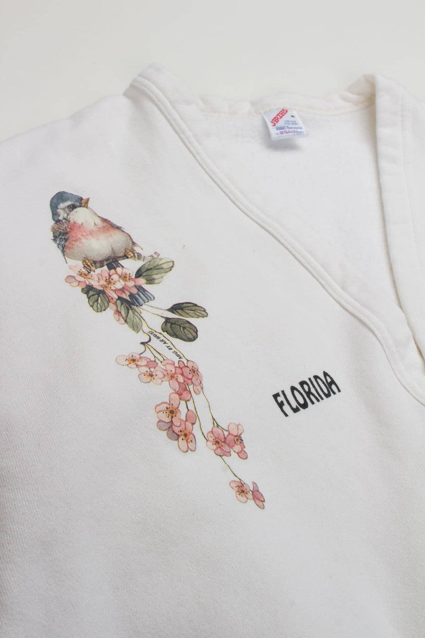 Bird & Flower Detail Florida Cardigan