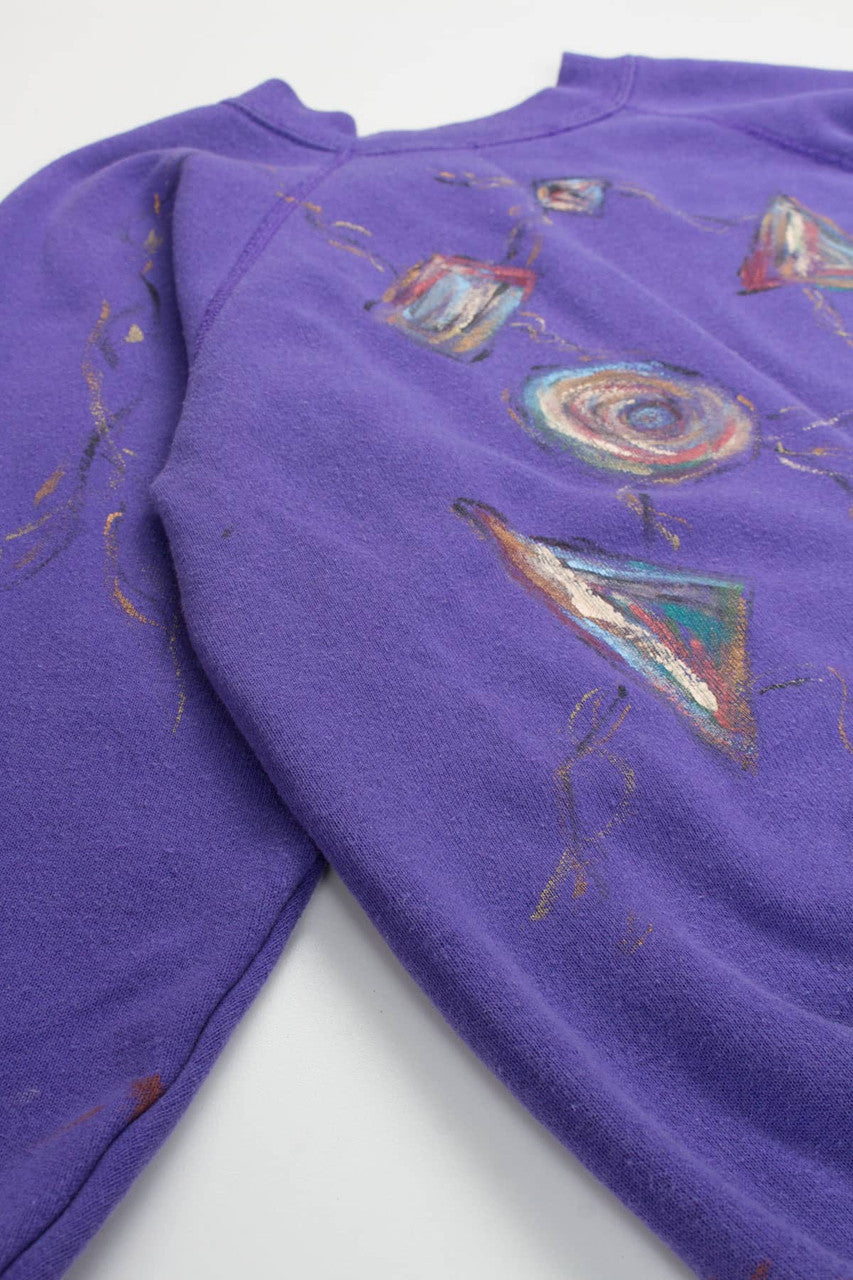 Purple Painted Shapes Sweatshirt