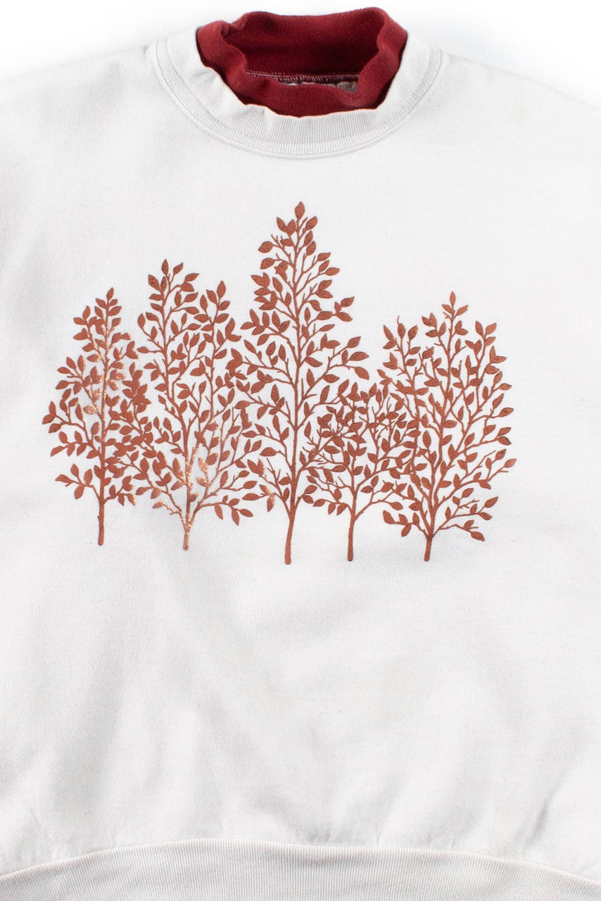 Vintage Metallic Trees Turtleneck Sweatshirt