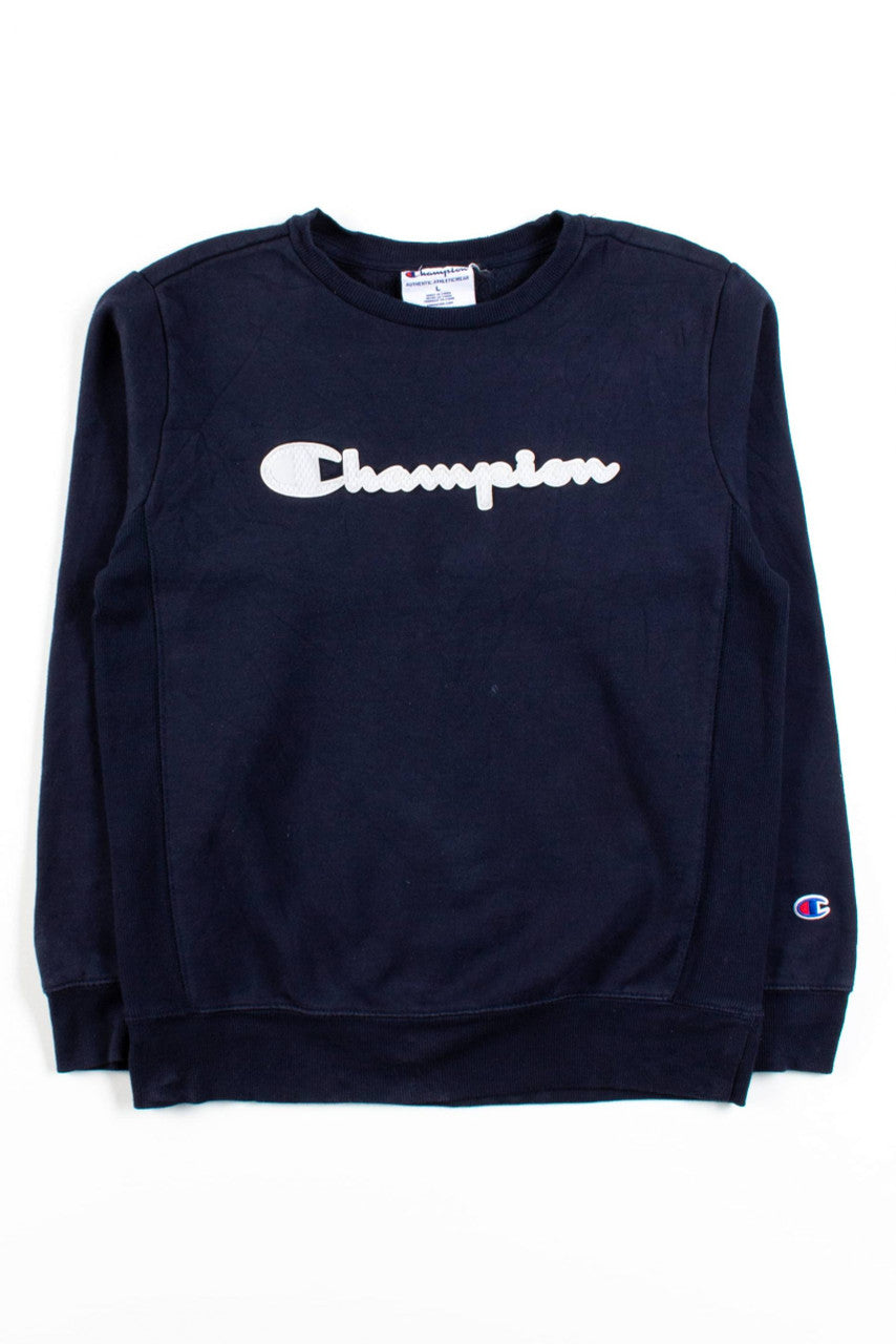 Black Champion Mesh Logo Sweatshirt