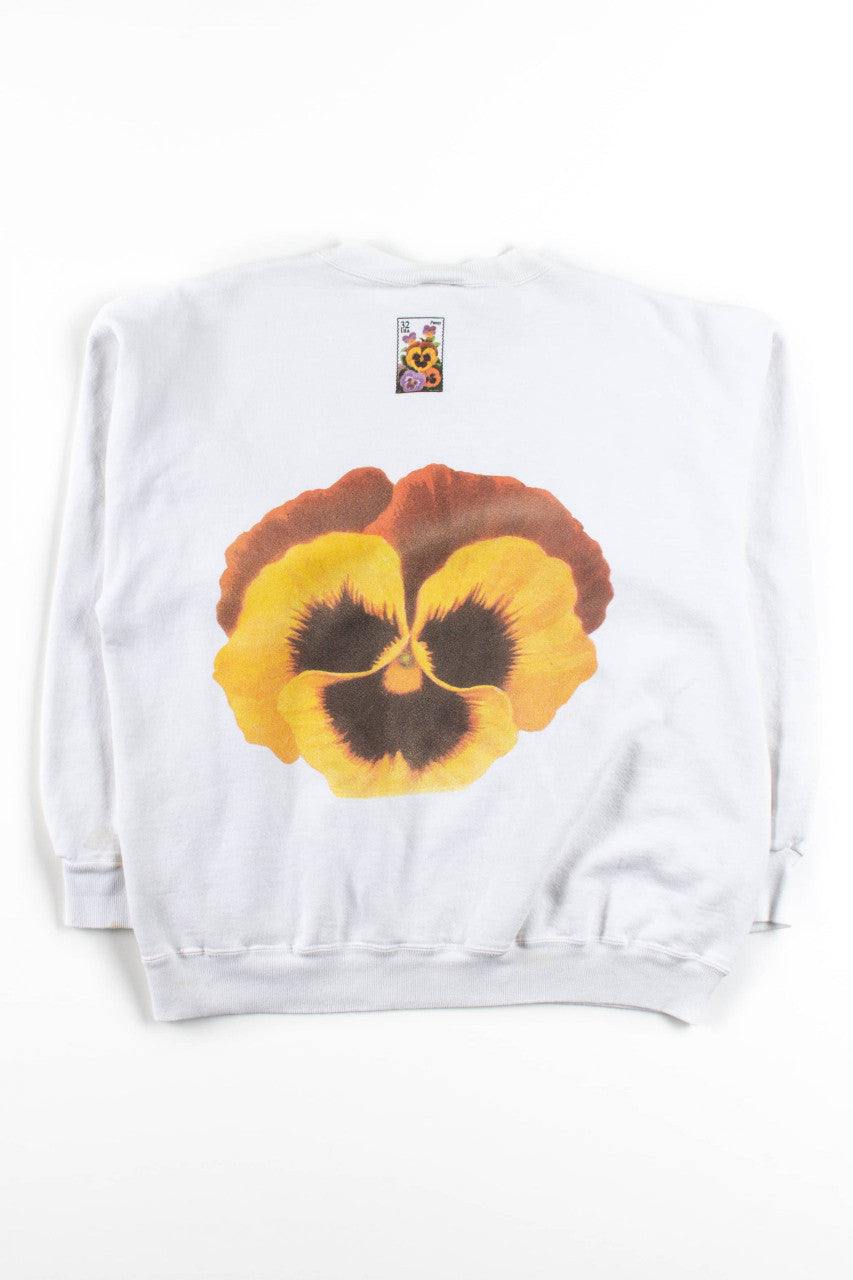 Vintage USPS Pansy Stamp Sweatshirt (1995)
