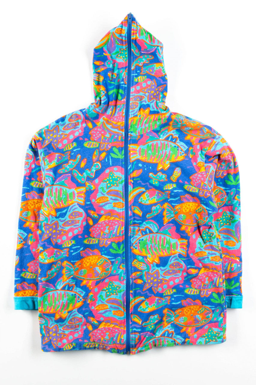 Vintage Tropical Fish Full Zip Hoodie