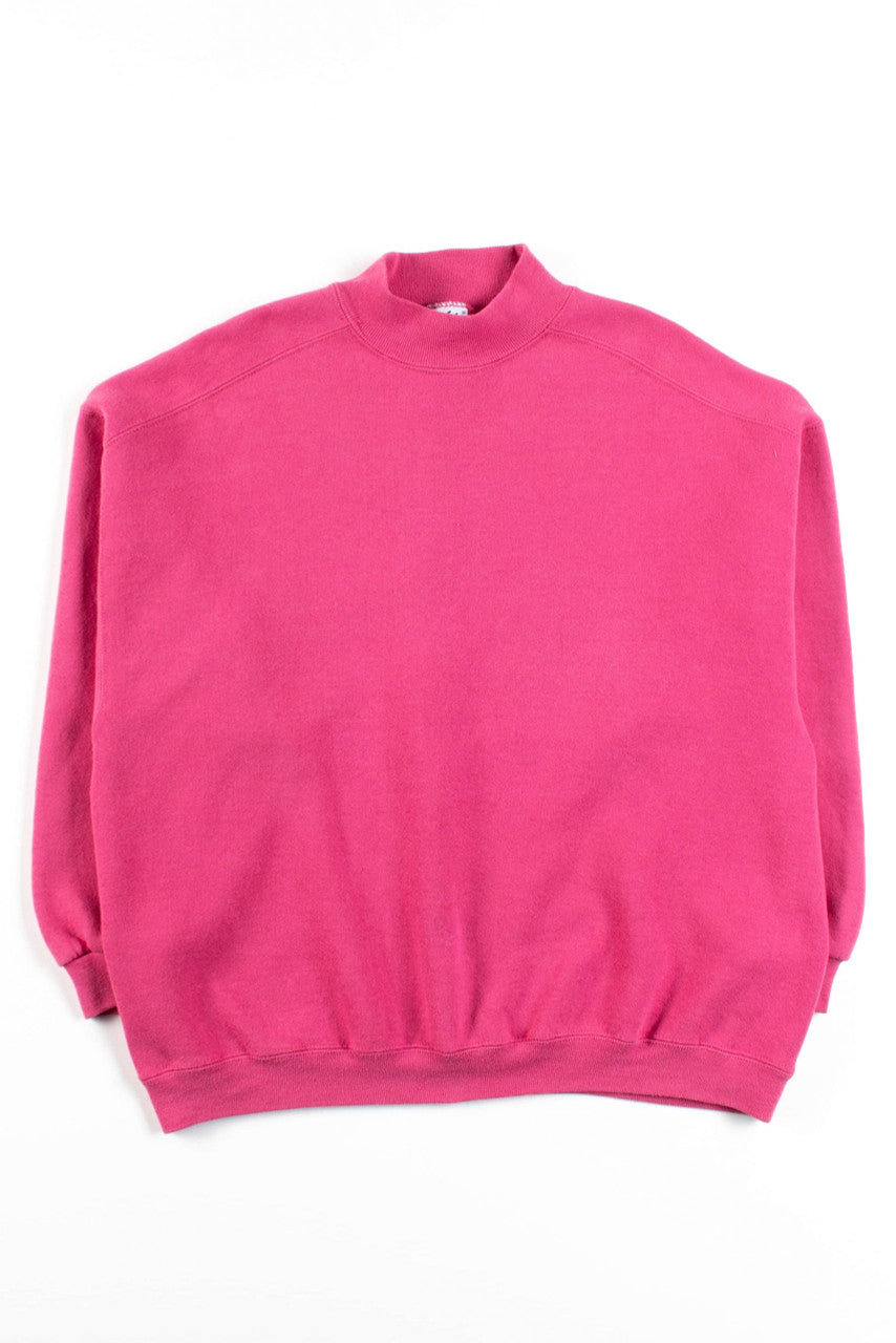 Vintage Plain Pink Chic Sweatshirt