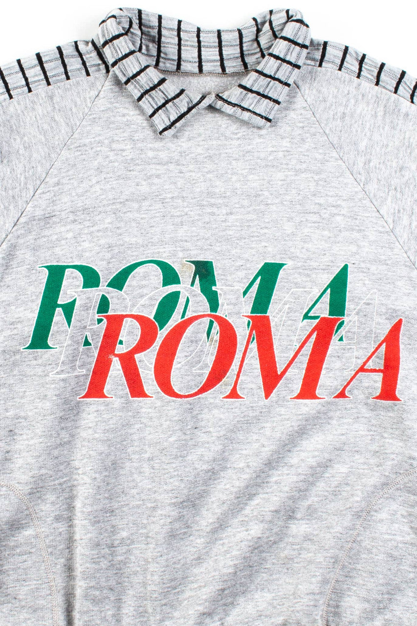 Vintage Roma Italia Collared Pocket Sweatshirt