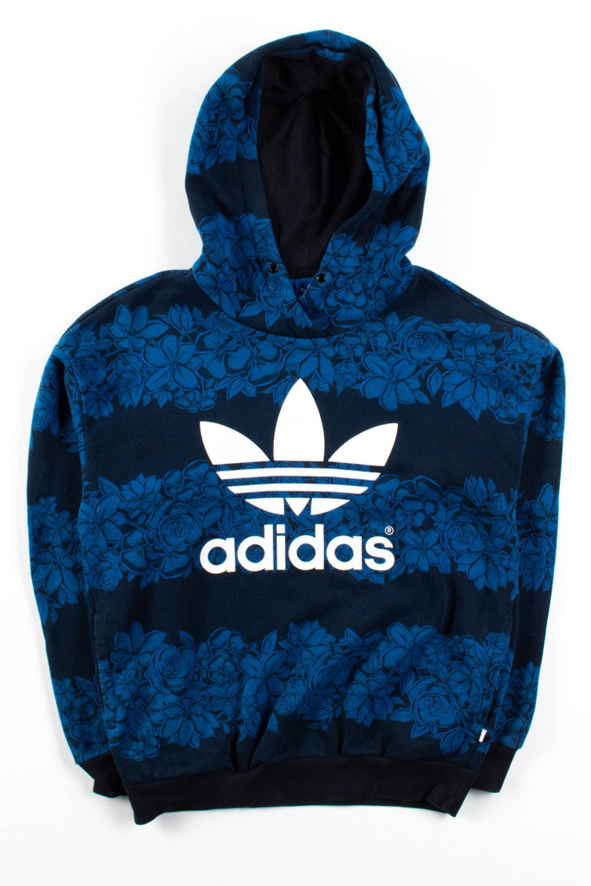 Blue Floral Adidas Hoodie