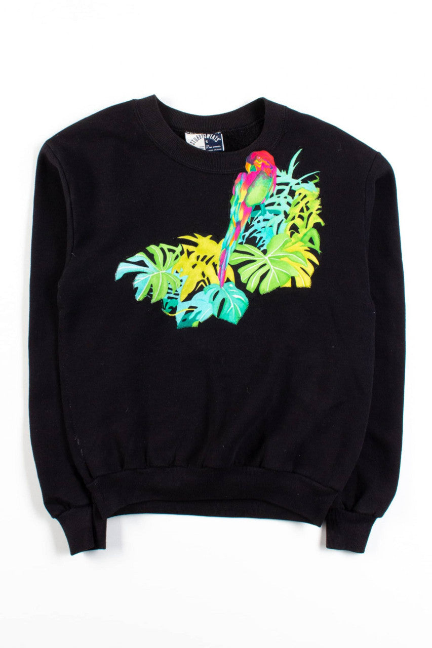 Vintage Parrot Applique Sweatshirt