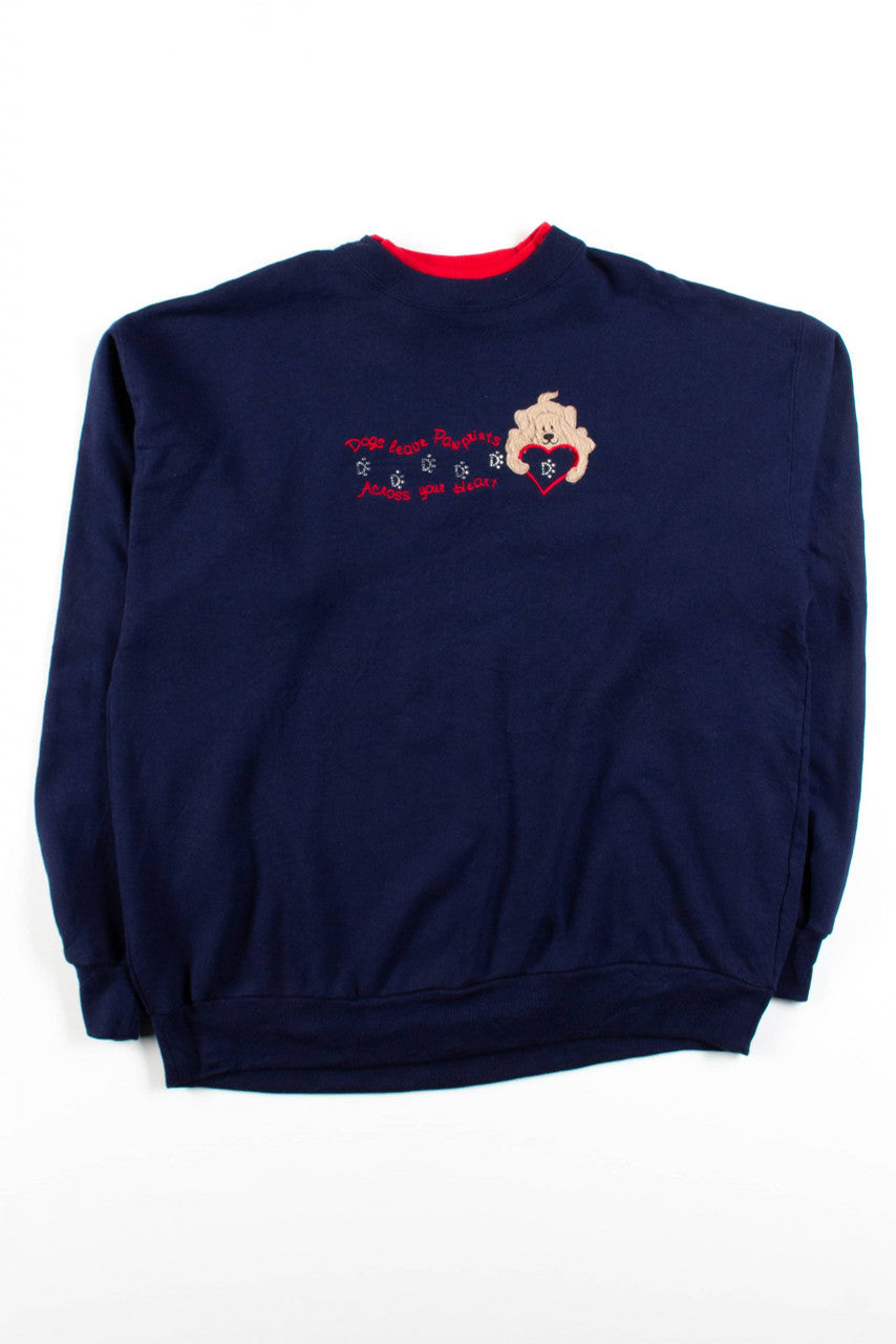 Dogs Leave Paw Prints Vintage Sweatshirt