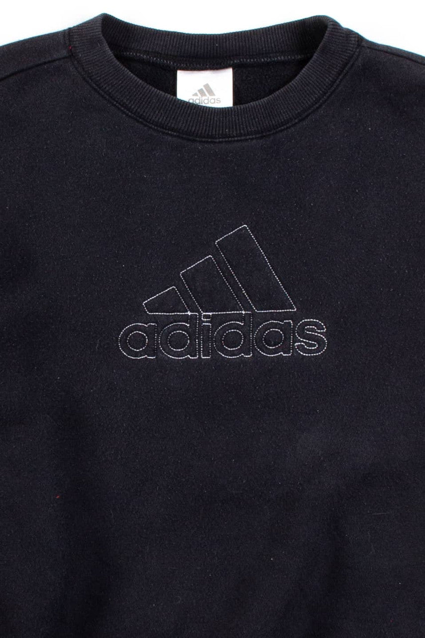 Black Stitched Adidas Logo Sweatshirt