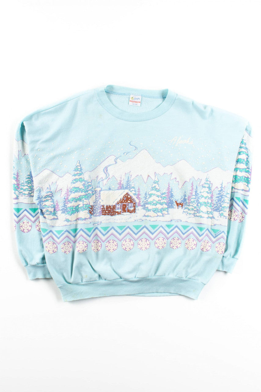 Vintage Alaska Winter Landscape Sweatshirt