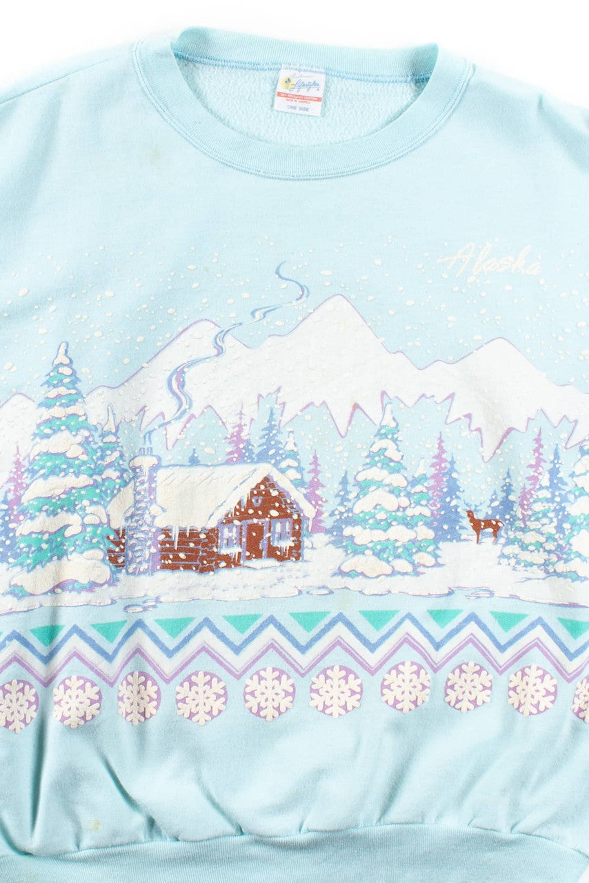Vintage Alaska Winter Landscape Sweatshirt
