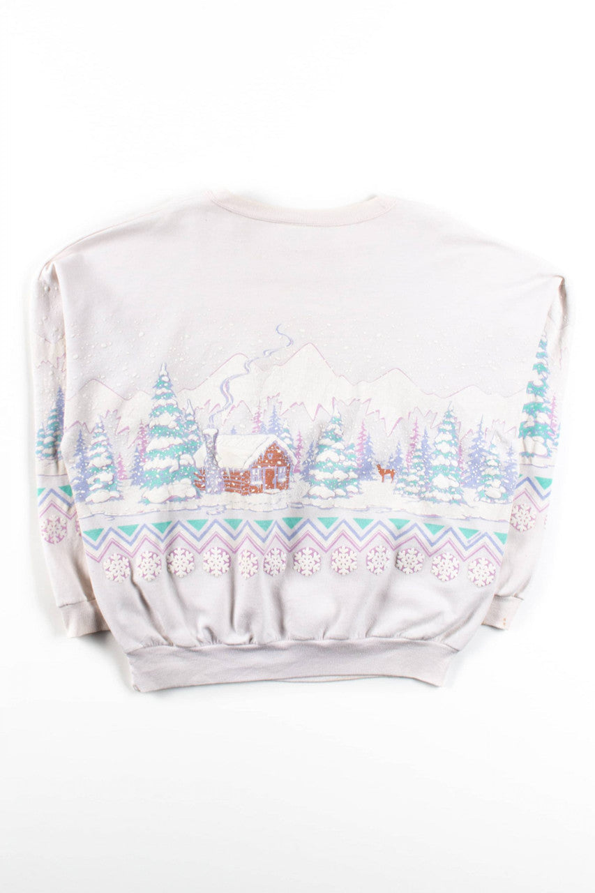 Vintage Winter Cabin Sweatshirt