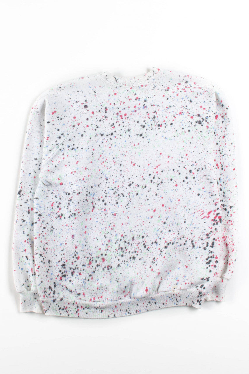 Vintage Splatter Dye Sierra Ski Ranch Sweatshirt (1990)