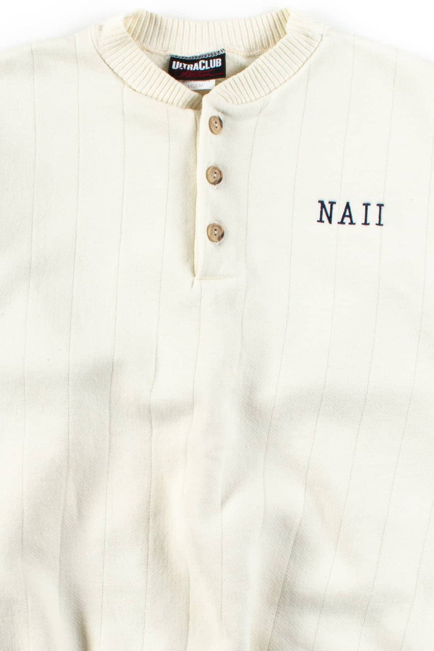 Vintage NAII Ribbed Henley Collar Sweatshirt