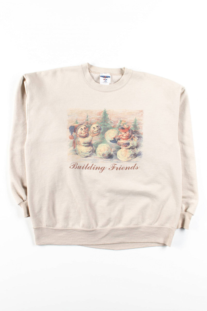 Vintage Building Friends Snowmen Sweatshirt