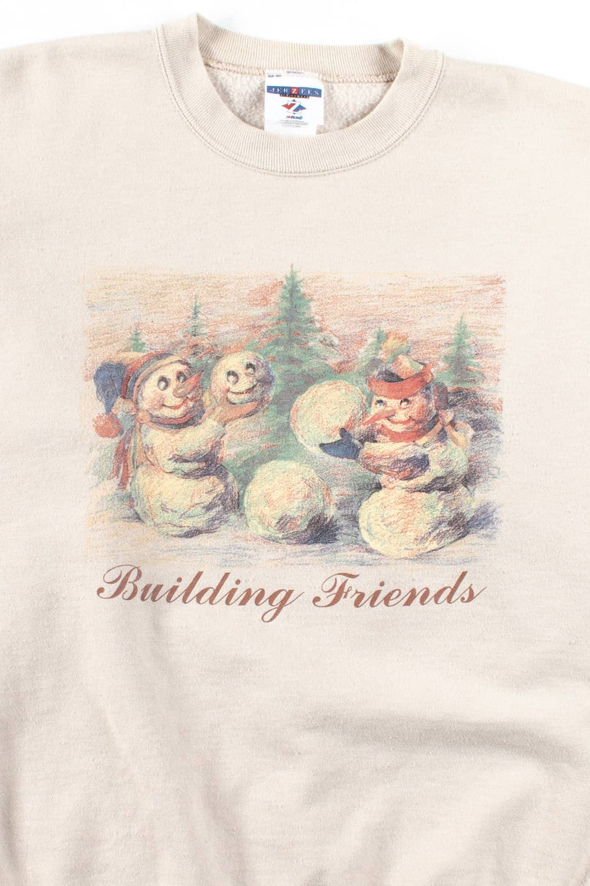 Vintage Building Friends Snowmen Sweatshirt