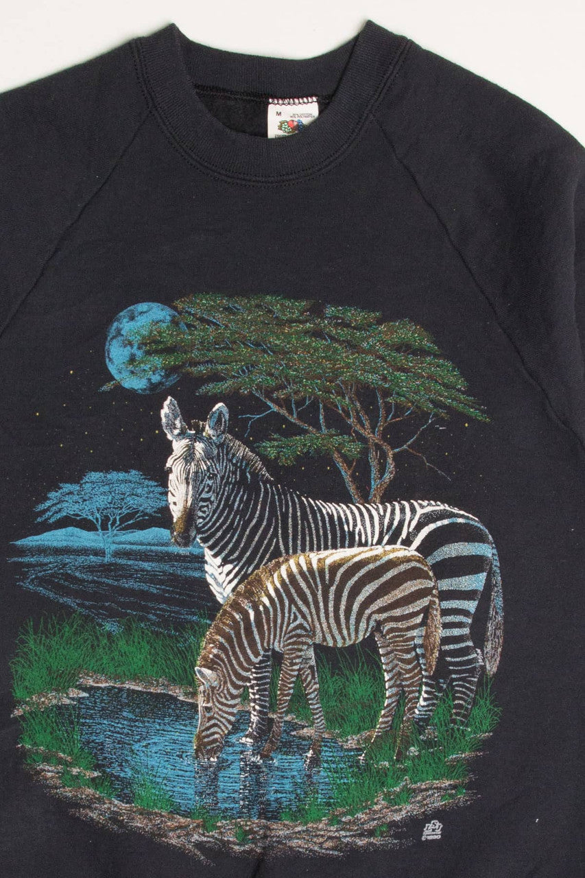 Vintage Moonlit Zebras Sweatshirt