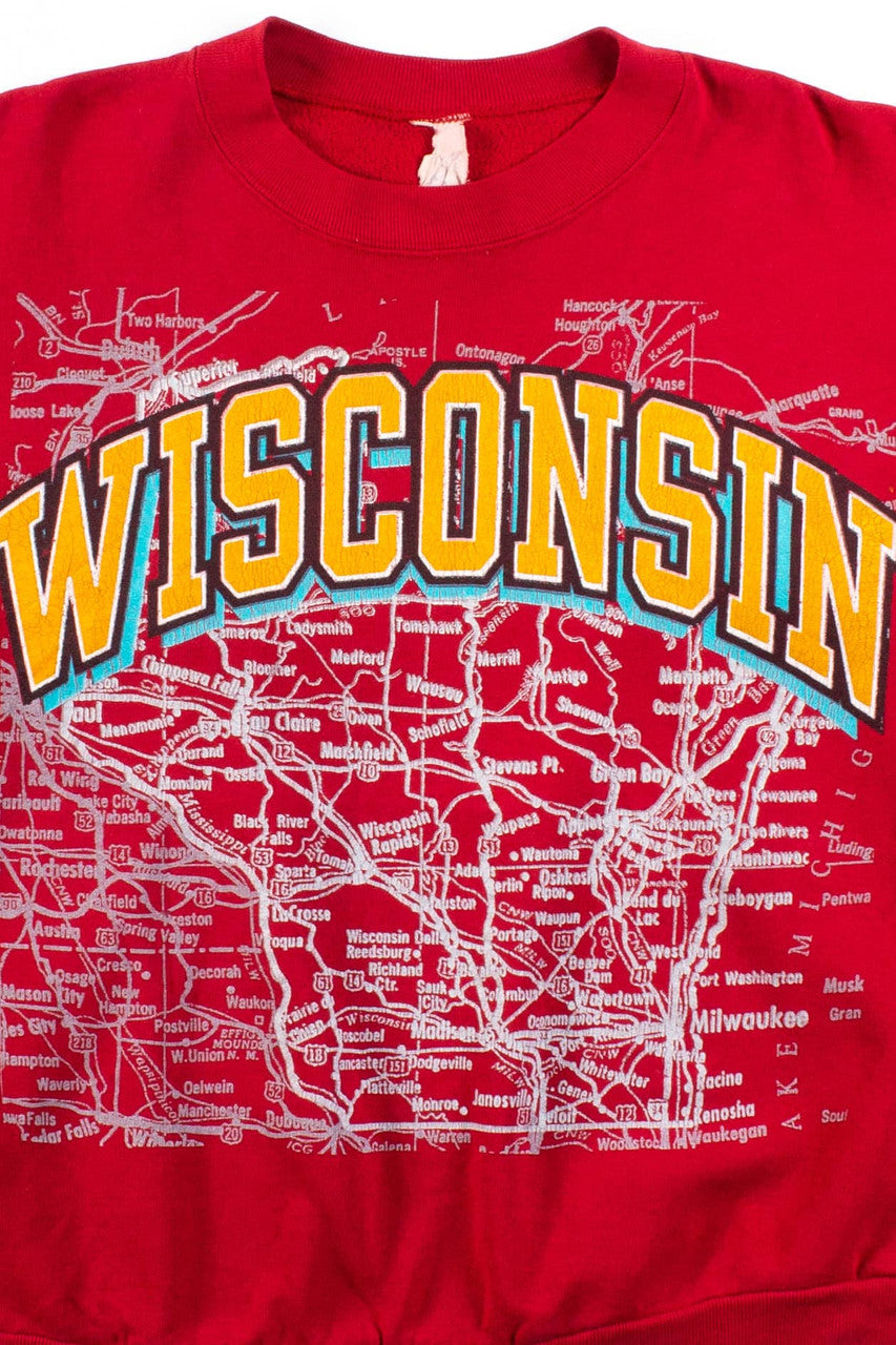 Vintage Wisconsin Roadmap Sweatshirt