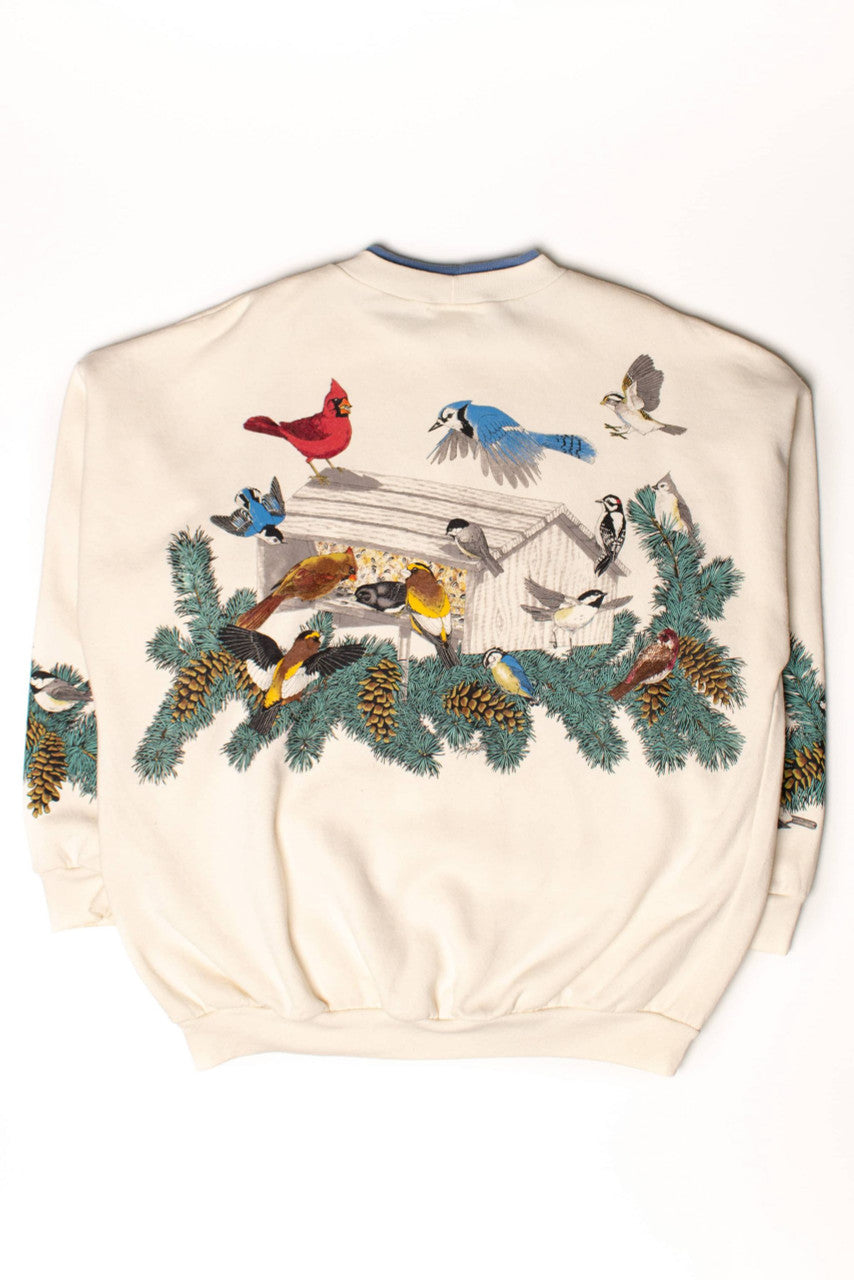 Vintage Bird Feeder Allover Graphic Sweatshirt