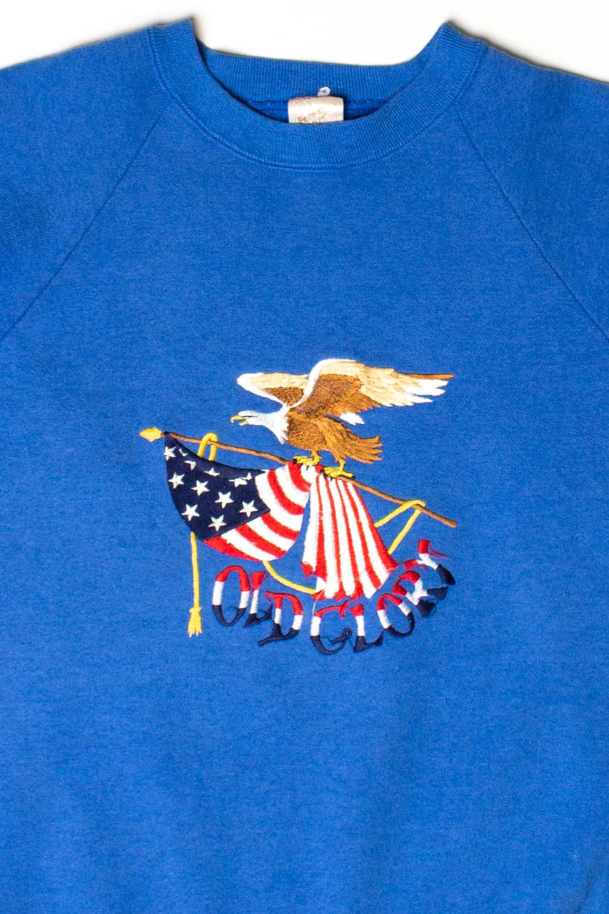 Vintage Embroidered Old Glory Sweatshirt