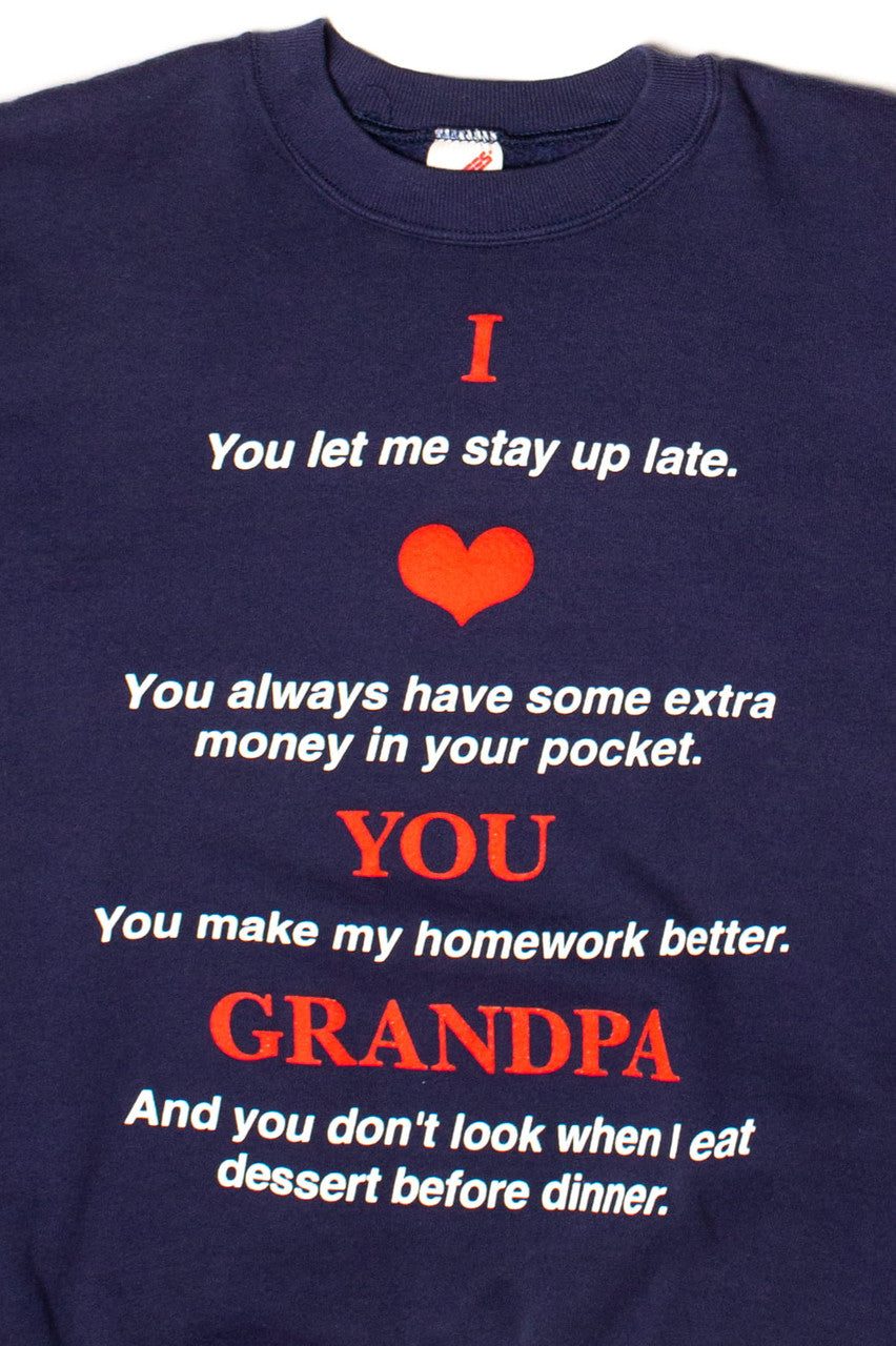 I Heart You Grandpa Vintage Sweatshirt (1990s)