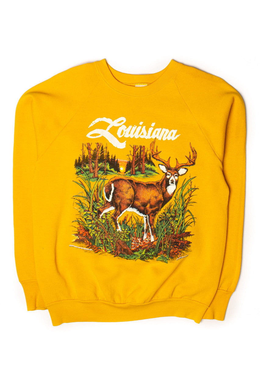 Vintage Mustard Louisiana Deer Sweatshirt (1989)