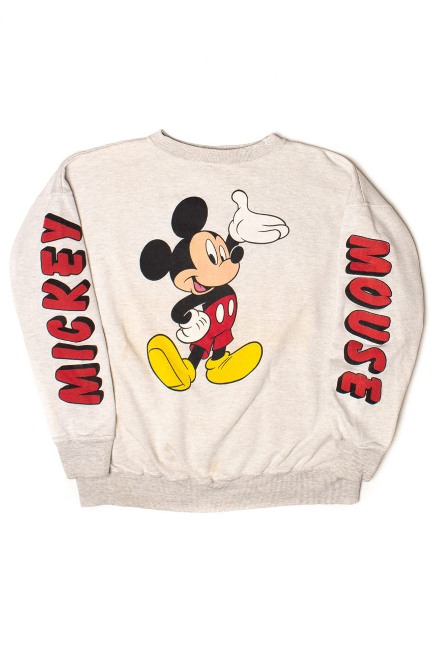 Vintage Mickey Mouse Spellout Sleeve Sweatshirt (1990s)