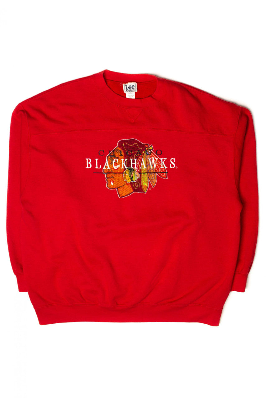 Vintage Embroidered Chicago Blackhawks Sweatshirt (1990s)