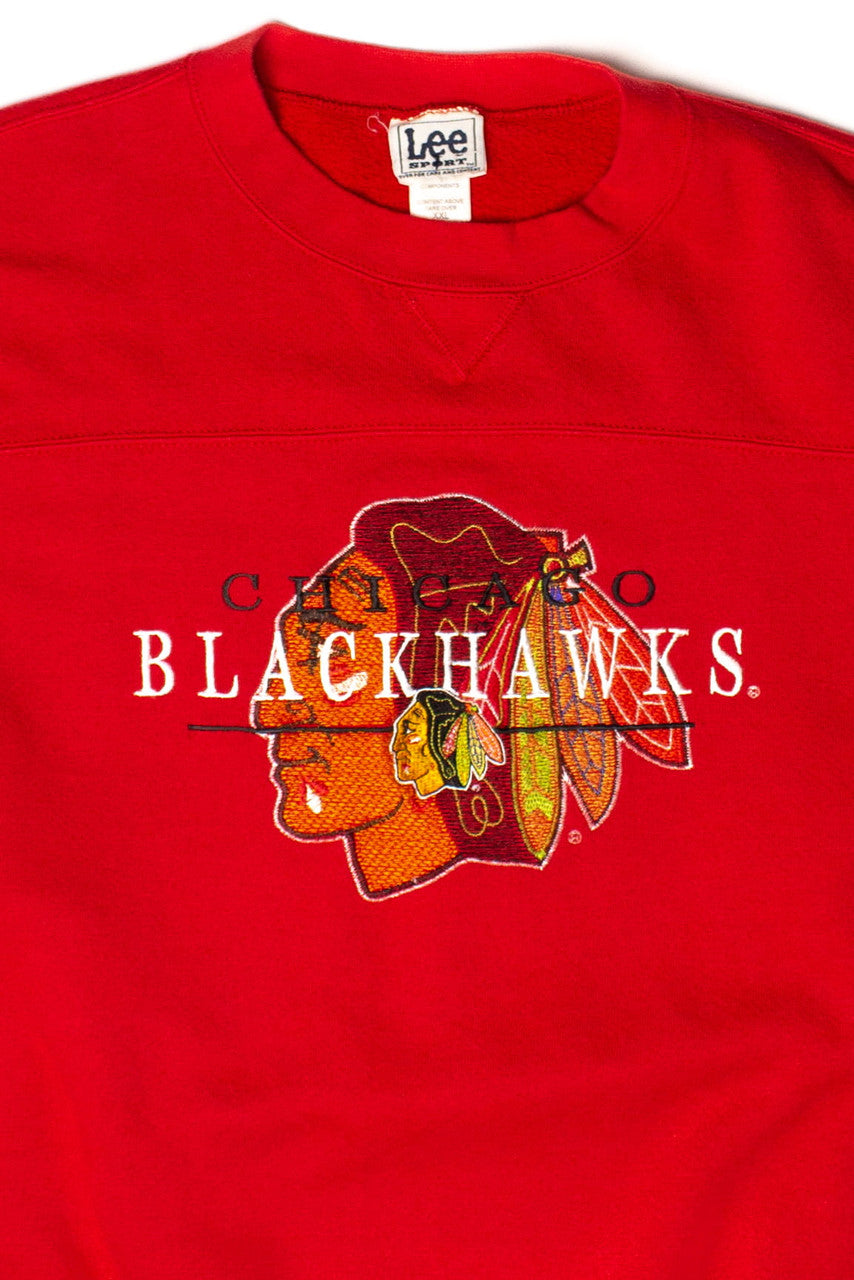 Vintage Embroidered Chicago Blackhawks Sweatshirt (1990s)