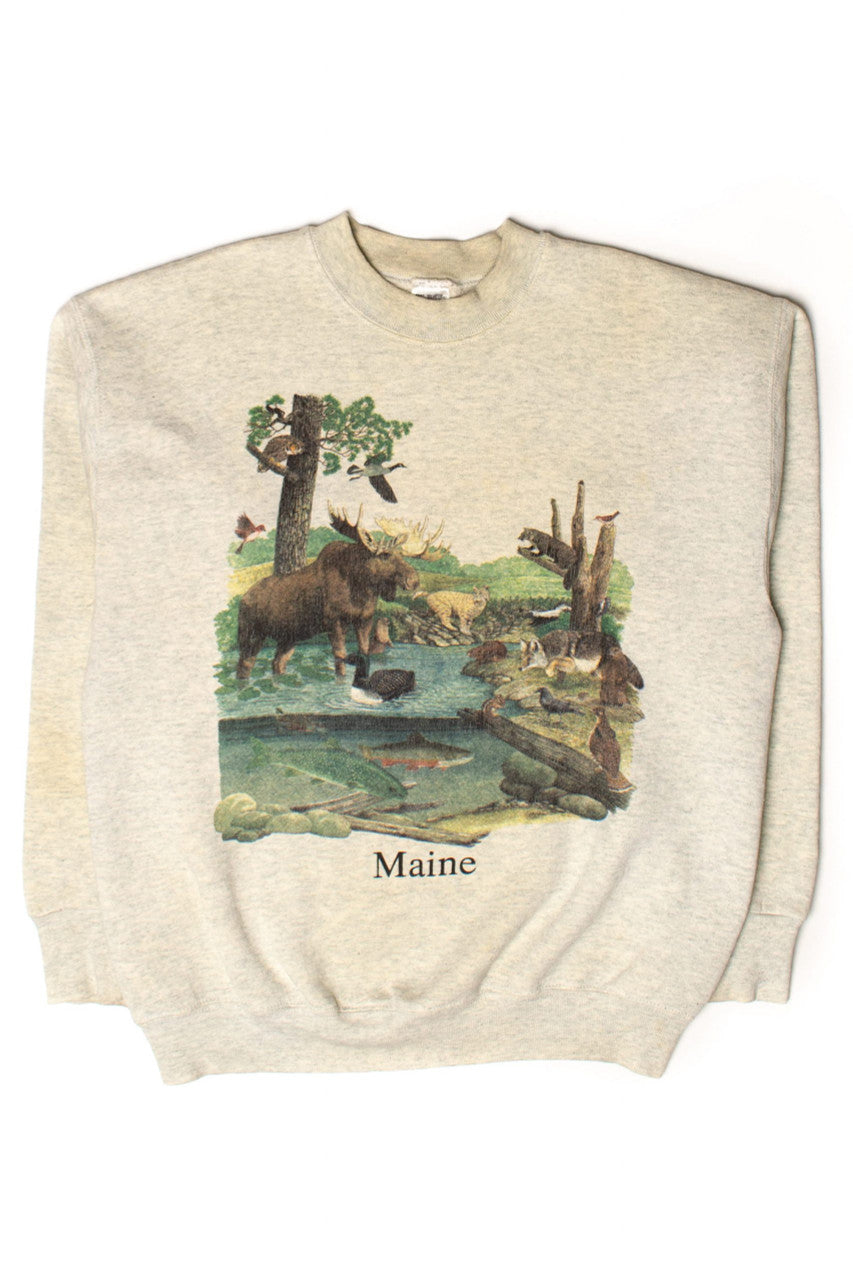 Vintage Maine Wildlife Sweatshirt (1990s)