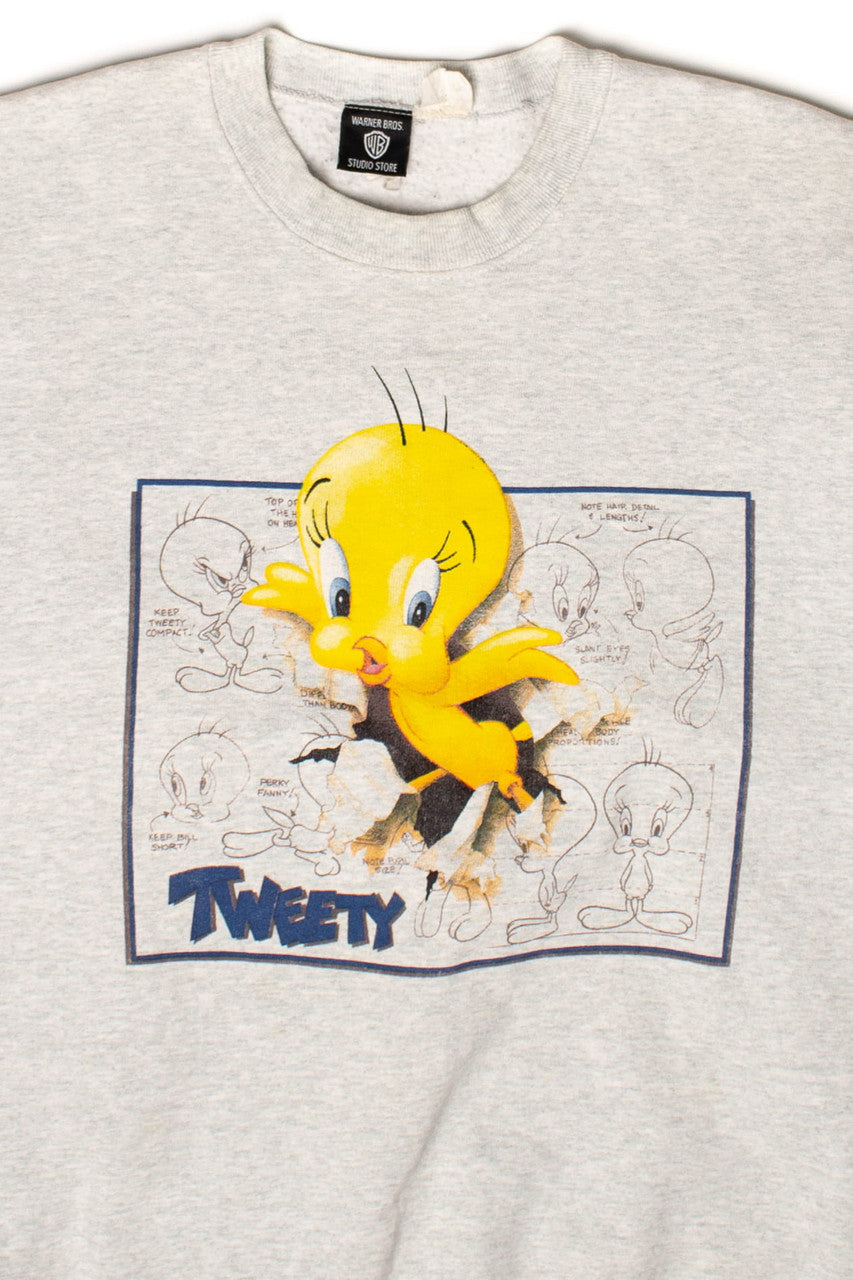 Vintage Tweety Bird Character Guide Sweatshirt (1990s)