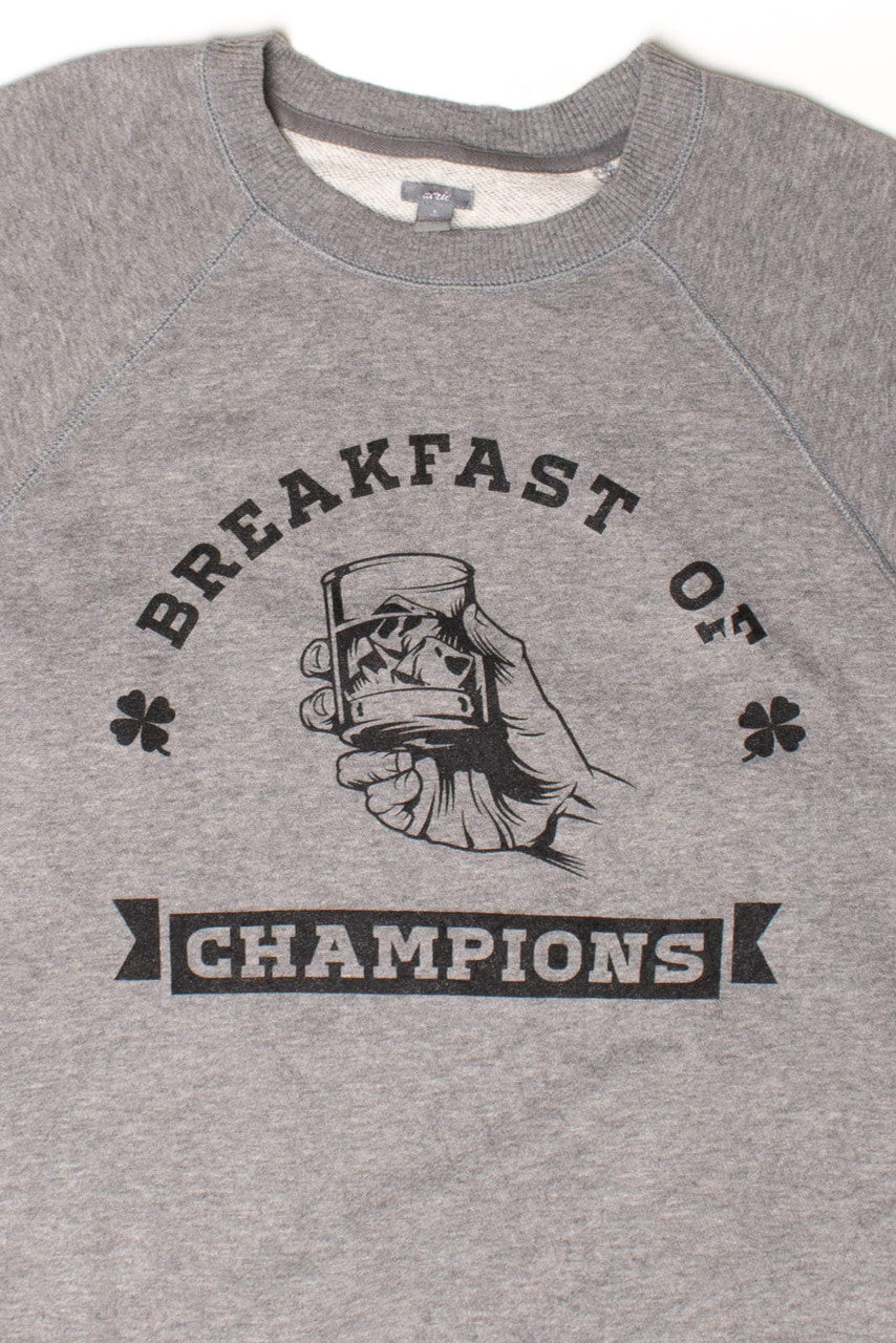 Ragstock Original Screen Print Whiskey Breakfast Sweatshirt