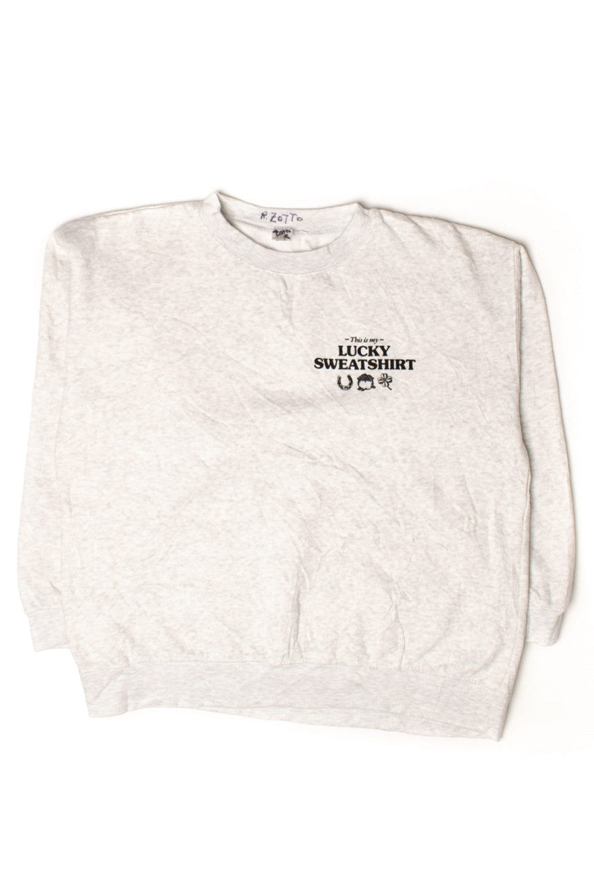 Ragstock Original Screen Print Gray Lucky Sweatshirt (L) 1